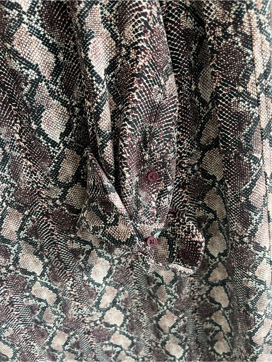 Equipment snake print dress Long-Sleeve Keyhole Shift Dress in Mauve xxs (2)